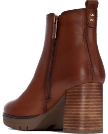 BOTTINES À TALONS HAUTS CARMELA 164283 EN CUIR CAMEL