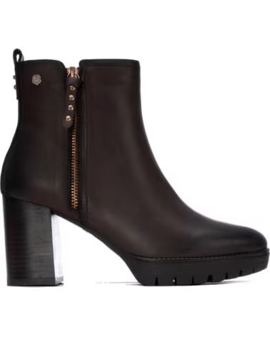 CARMELA 164283 BOTTINES EN CUIR TALON LARGE MARRON