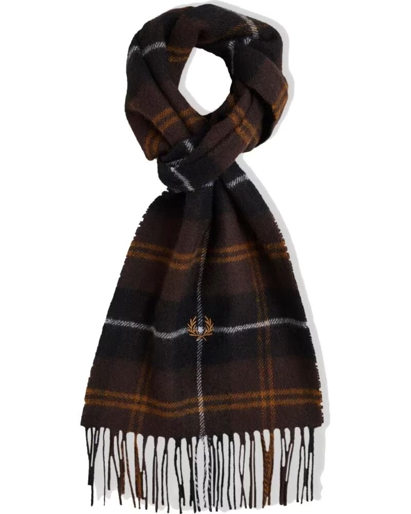 FRED PERRY SCIARPA LANA AGNELLO TARTAN C3339 MARRONE MARRóN