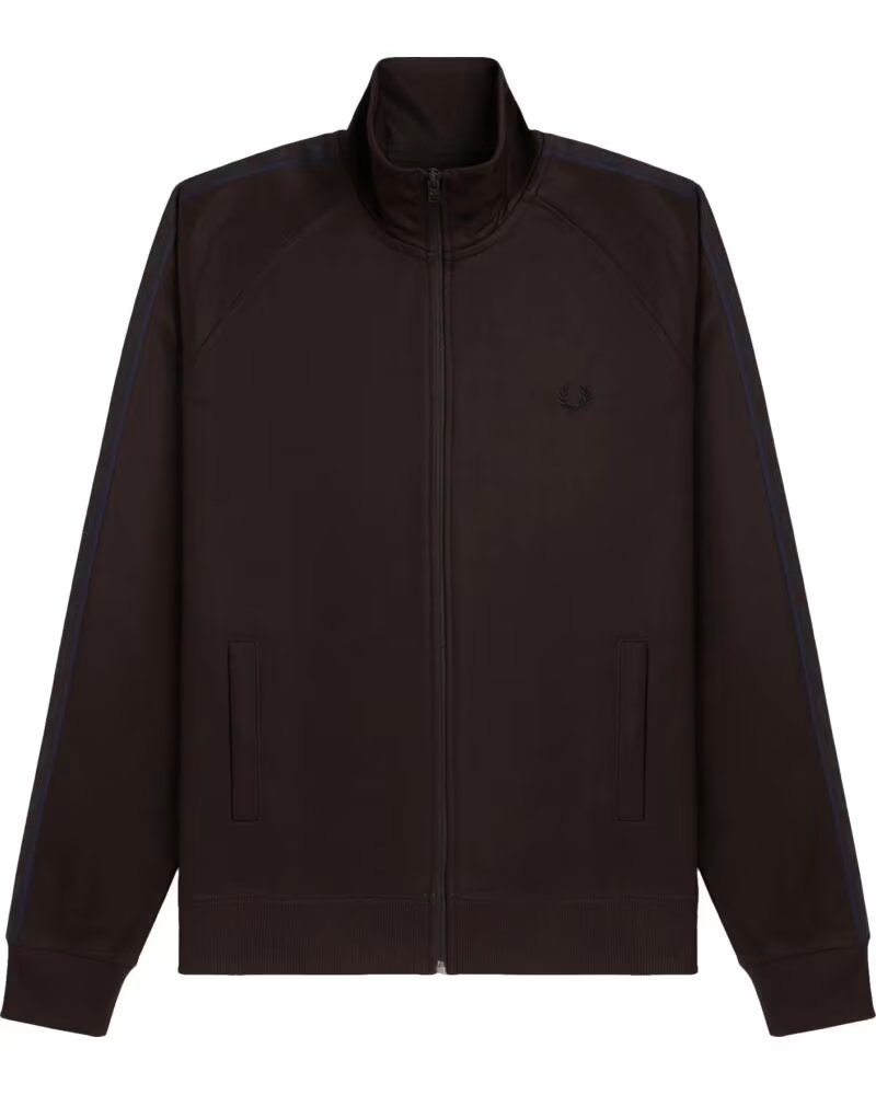 FRED PERRY CHAQUETA CHÁNDAL CINTA DEPORTIVA CONTRASTE MARRÓN J5557