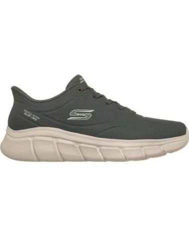 SKECHERS BASKETS SLIP-INS BOBS SPORT B FLEX SMOOTH EDGE 118116 OLV VERT OLIVE PU