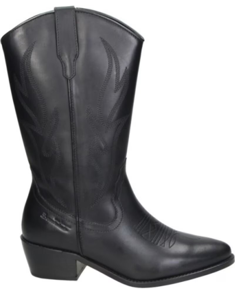 BONAVENTURE B753 BOTTES À TALONS COWBOY POUR FEMME NEGRO