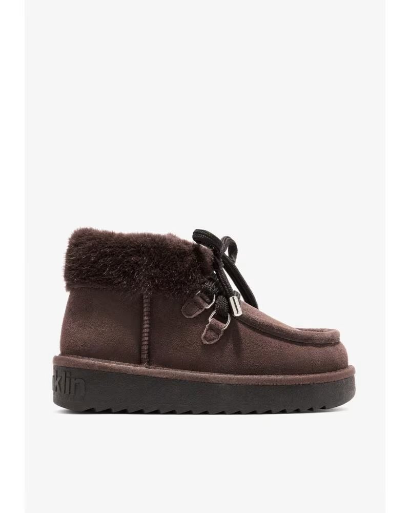 D FRANKLIN NORDIC MID FUR BOTTINES PLATES FEMME MARRON MARRóN
