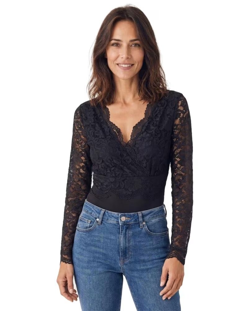 MORGAN BODY TEANA EN DENTELLE NEGRO