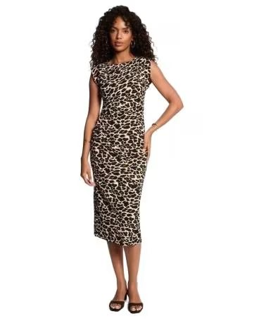 VESTIDO MIDI ANIMAL PRINT DE MUJER MORGAN 262-RFELIN