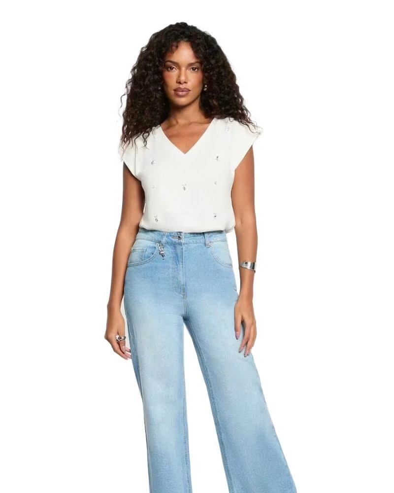 MORGAN CAMISETA MANGA CORTA 262-DMONICA BLANCO