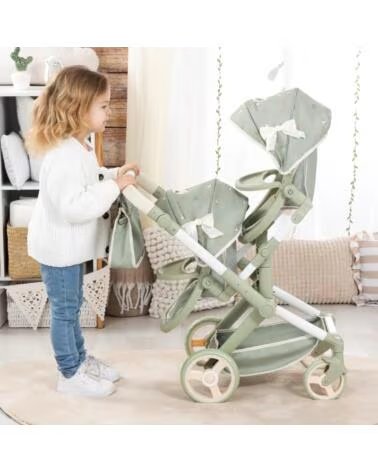 BAYER COCHECITO MUÑECAS GEMELAS TWIN XEO MENTA