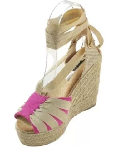 TIMBOS SANDALE COMPENSÉE PLATEFORME ESPARTO FEMME FUCHSIA 125996 FUXIA