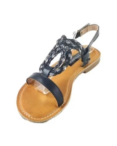 TIMBOS SANDALE PLATE FEMME NOIR 126075 NEGRO