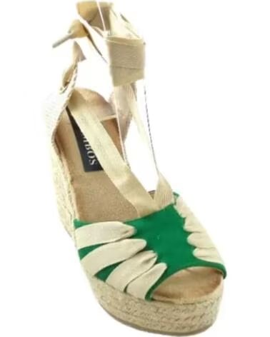 TIMBOS SANDÁLIA ANABELA PLATAFORMA ESPARTO MULHER VERDE 125991