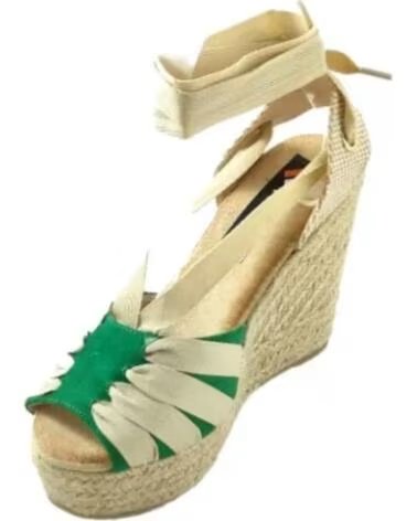 TIMBOS SANDÁLIA ANABELA PLATAFORMA ESPARTO MULHER VERDE 125991