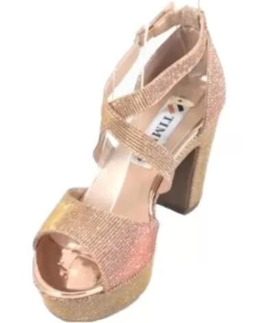 TIMBOS SANDÁLIA SALTO FESTA PLATAFORMA MULHER CHAMPAGNE 126944