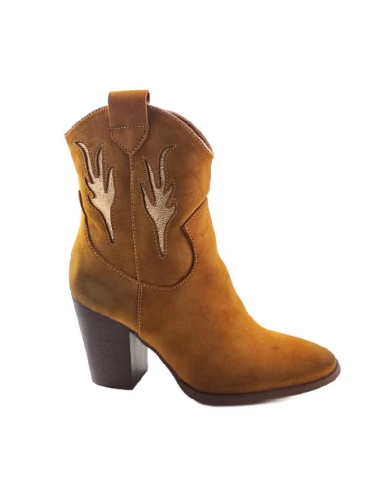 TIMBOS BOTIM COWBOY SALTO MULHER CAMEL 127077