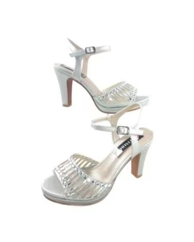 TIMBOS DAMEN PARTY ABSATZ SANDALE SILBER 127585 PLATA