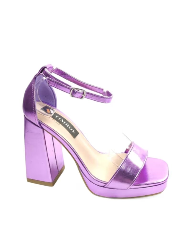 TIMBOS SANDALES À TALONS DE FÊTE ET PLATEFORME POUR FEMME 127638 VIOLET PURPURA
