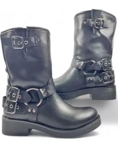 TIMBOS BOTINS BIKER DE MULHER 128849 NEGRO