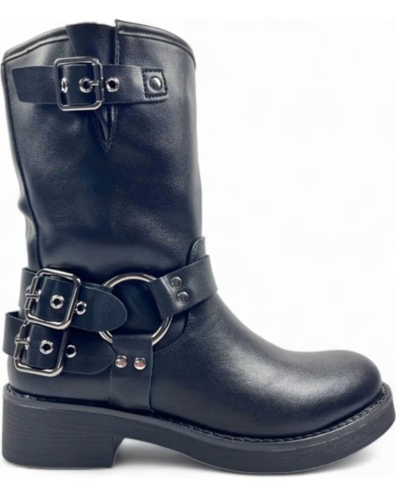 TIMBOS BOTINS BIKER DE MULHER 128849 NEGRO