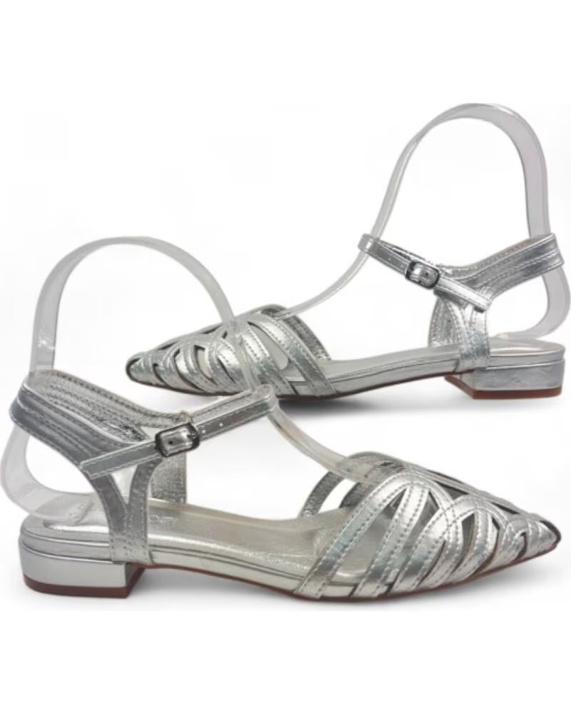 TIMBOS SANDALE TALON FÊTE ARGENT PLATA