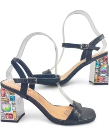 TIMBOS SANDALO TACCO FESTA DONNA NERO 129544 NEGRO