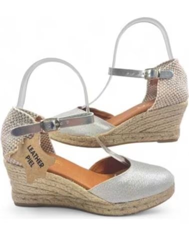 TIMBOS SANDALIA DE PIEL CUNA ESPARTO 129554 PLATA