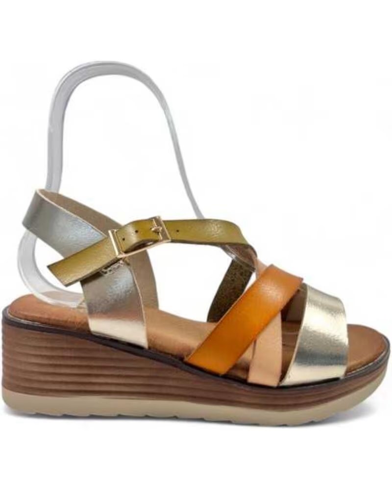 SANDALIA CUNA COMODA MUJER ORO 129801 TIMBOS