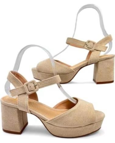 TIMBOS SANDÁLIA SALTO PLATAFORMA VESTIR MULHER BEGE 129997 BEIGE