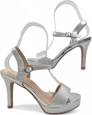 TIMBOS SANDALIA TACON FIESTA PLATAFORMA MUJER PLATA 130145