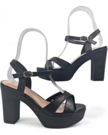 TIMBOS SANDALE TALON FÊTE PLATEFORME 130143 NEGRO