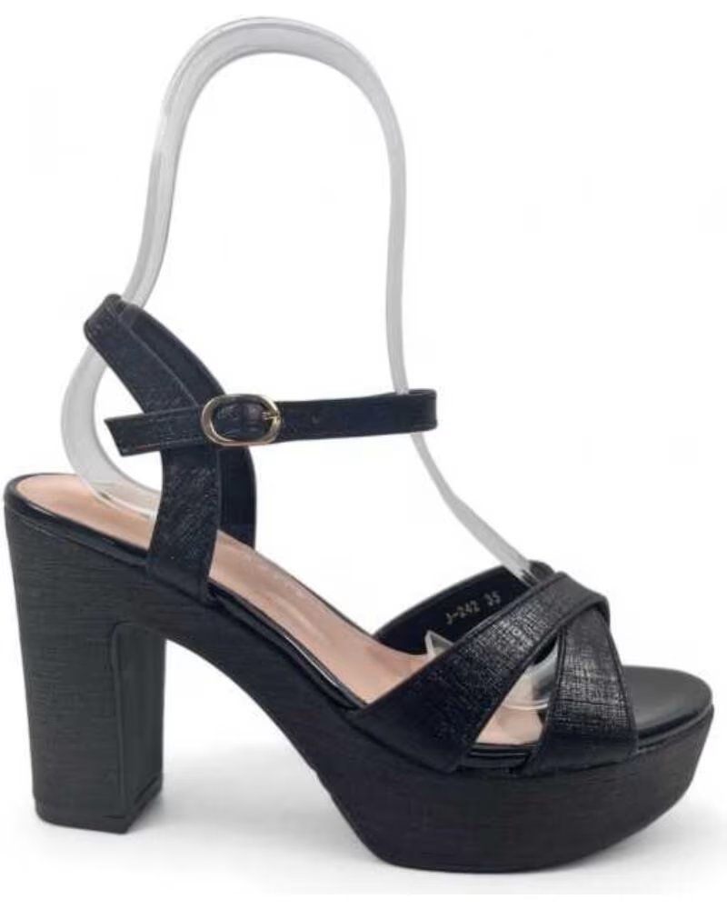 TIMBOS SANDALE TALON FÊTE PLATEFORME 130143 NEGRO