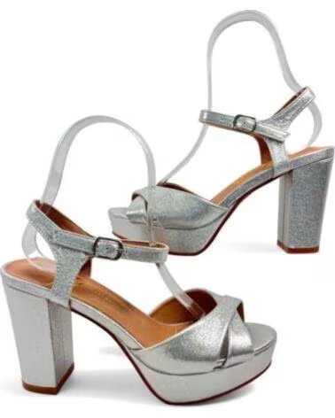 TIMBOS SANDALO TACCO FESTA PLATEAU DONNA ARGENTO 130186 PLATA