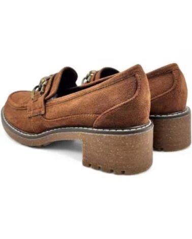 TIMBOS MOCCASSINS DE SALTO EM PELE PARA MULHER COM PRESILHA 130495 CUERO