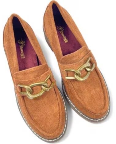 TIMBOS MOCCASSINS DE SALTO EM PELE PARA MULHER COM PRESILHA 130495 CUERO