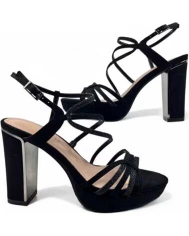 TIMBOS SANDALI CON TACCO DA FESTA CON GLITTER 130756 NEGRO