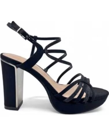 TIMBOS SANDALI CON TACCO DA FESTA CON GLITTER 130756 NEGRO