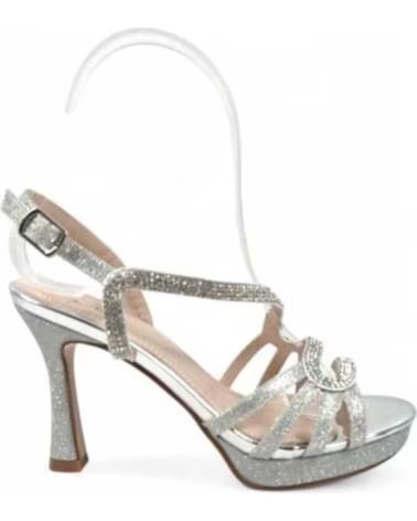 TIMBOS SANDALIA TACÓN FIESTA PLATA 131083