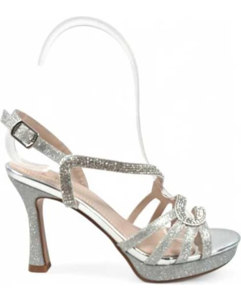 TIMBOS SANDALIA TACÓN FIESTA PLATA 131083