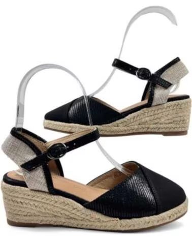 TIMBOS SANDÁLIA ANABELA ESPARTO MULHER PRETO 131160 NEGRO
