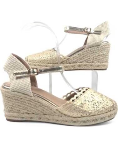 TIMBOS OUTLET SANDÁLIA ANABELA ESPARTO MULHER OURO 131292 ORO