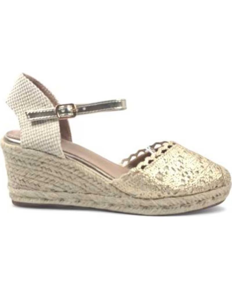 TIMBOS OUTLET SANDÁLIA ANABELA ESPARTO MULHER OURO 131292 ORO