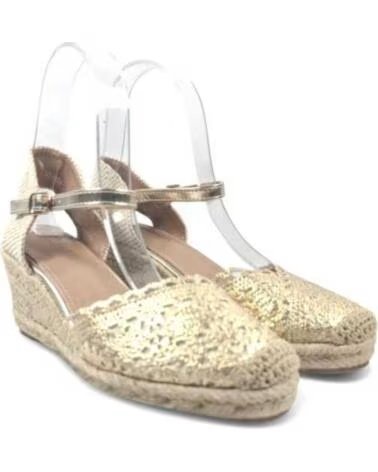 TIMBOS OUTLET SANDÁLIA ANABELA ESPARTO MULHER OURO 131292 ORO