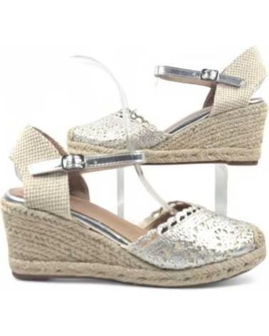 TIMBOS SANDALO ZEPPA ESPARTO DONNA ARGENTO 131291 PLATA