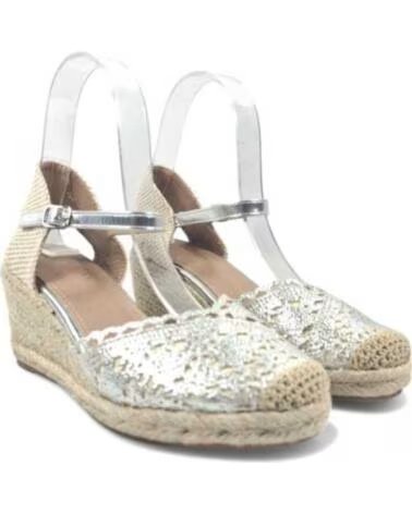 TIMBOS SANDALO ZEPPA ESPARTO DONNA ARGENTO 131291 PLATA
