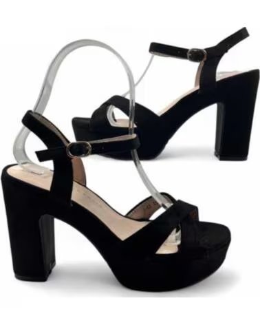 TIMBOS DAMEN ABSATZ PLATEAU SANDALE ELEGANT SCHWARZ 131422 NEGRO