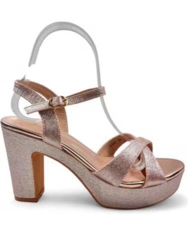 TIMBOS SANDÁLIA SALTO PLATAFORMA FESTA MULHER CHAMPAGNE 131420
