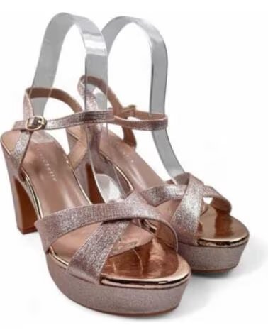 TIMBOS SANDÁLIA SALTO PLATAFORMA FESTA MULHER CHAMPAGNE 131420