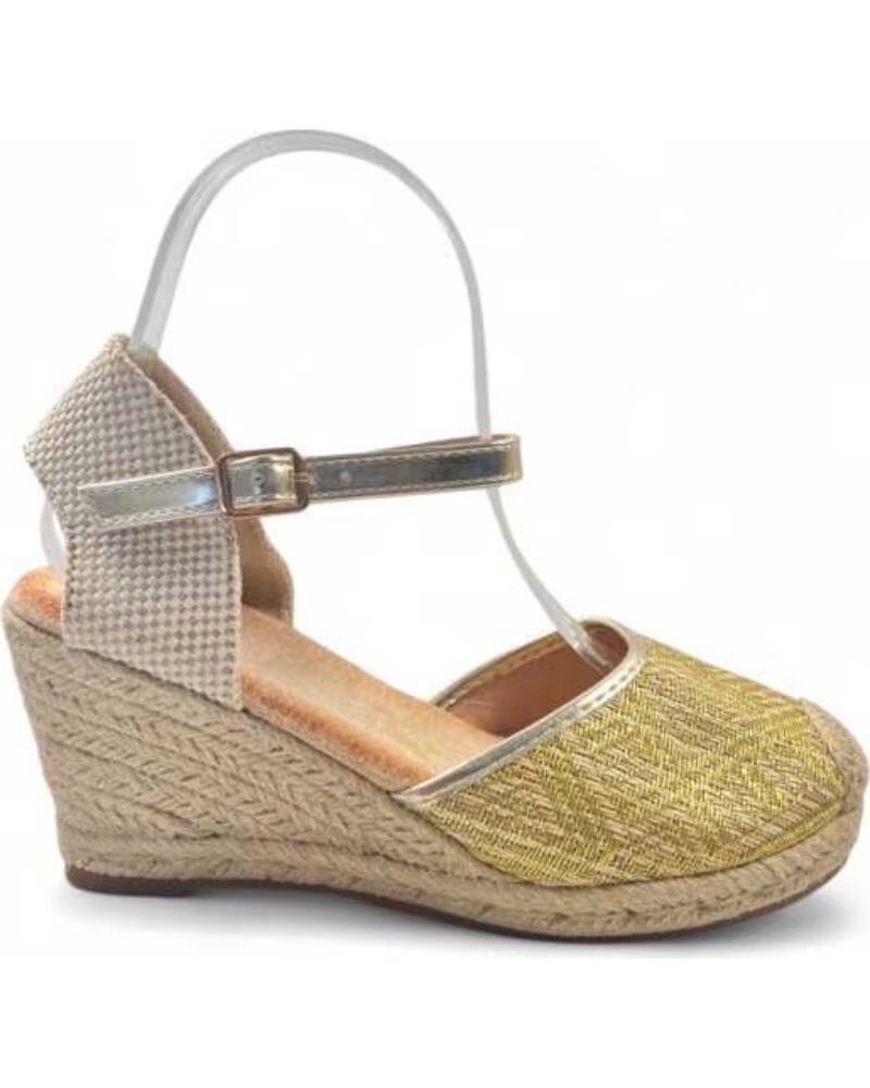 SANDALIA CUNA ESPARTO MUJER ORO 131598 TIMBOS
