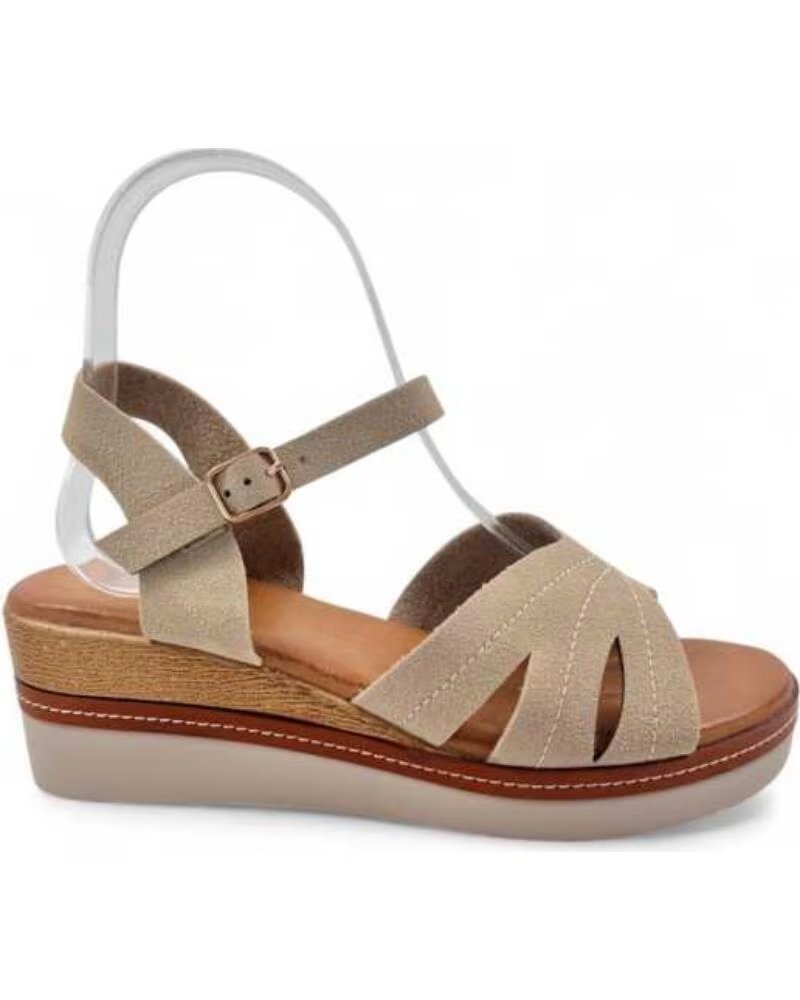 TIMBOS BEQUEME DAMEN KEILSANDALE KAKI 131402
