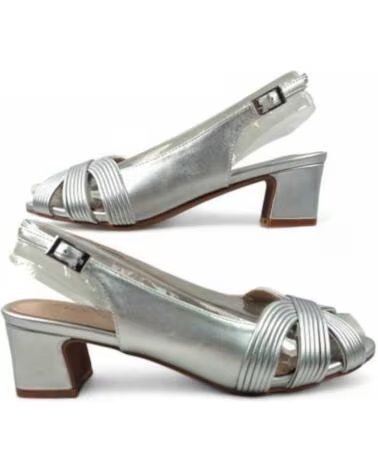 TIMBOS SALTO SLINGBACK FESTA MULHER PRATA 131833 TAUPE