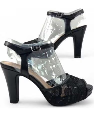 TIMBOS HIGH HEEL PLATEAU SANDALETTEN MIT SPITZE 131818 NEGRO