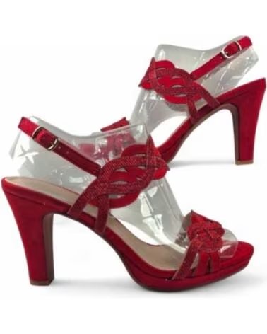 TIMBOS SANDALIA TACÓN PLATAFORMA FIESTA MUJER ROJO 131820